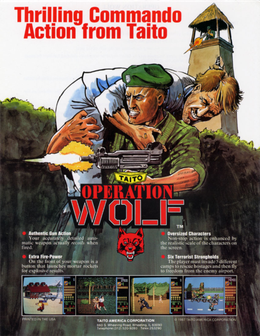 Operation Wolf (US) Arcade Game Cover